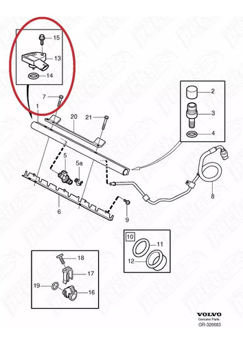 Volvo S40 2.4 2005-2009 Original Sensor Pressão Combustível