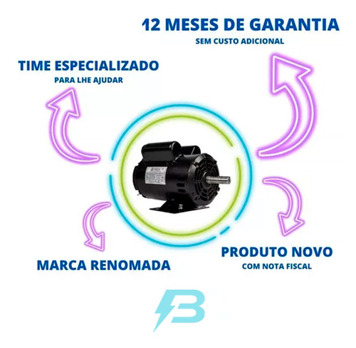Motor Elétrico Monofásico 2cv 4polos 110/220v Betoneira