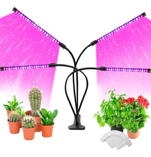 Lámpara Luz Led Uv Cultivo Interior Plantas 4 Tubos Potente