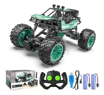 Comprar Carros Control Remoto Escalada Juguetes Para Niños + 2 Pilas Color Verde Haisim Vehículo todoterreno de escalada 1:16