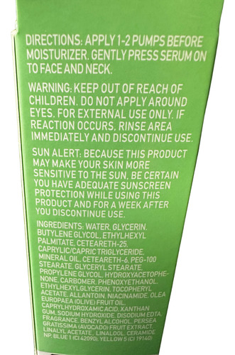 B Pure Serum Con Ceramidas Y Extracto De Aguacate (palta) Todo Tipo De Piel Día/noche