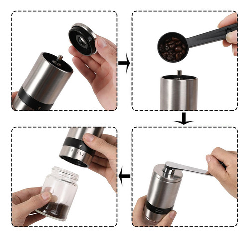 V Molinillo De Café Manual Portátil Rebabas De Cerámica