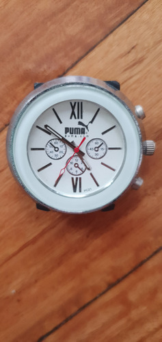 Reloj Puma Negro Con Fondo Blanco - Malla De Goma Negro Blanco Blanco (Usado)