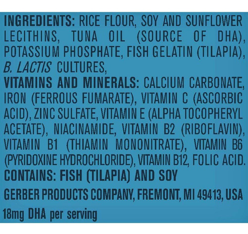 Gerber Dha Y Cereal Probiótico Un Solo Grano De Arroz Para B