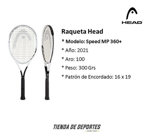 Imagen 2 de 10 de Raqueta Tenis Head Graphene 360 Speed Pro Mp 2019 + Cuerda