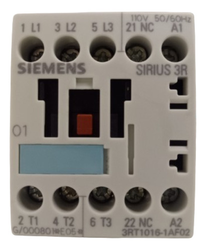 Contactor Tripolar 9a 110vca 3rt1016-1af02 Siemens