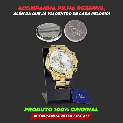 Imagem 5 de 8 de Kit Relógio Masculino Orizom + Colar + Pulseira Krcp5