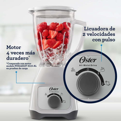 Licuadora Oster Lite Soho 1.5 L Perilla Blanco Vv - L2116