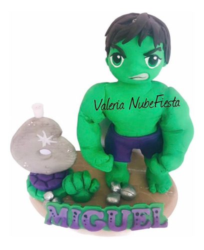 Cake Topper Hulk Vengador Heroe Avengers Vela Pasta Francesa