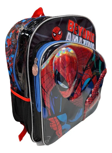Mochila Escolar Primaria Spiderman Luz Led 3d Niño Ruz