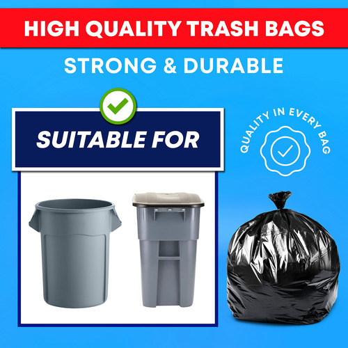 Bolsas De Basura Negras Extragrandes 55 Galones 3 Mil 32 Uni