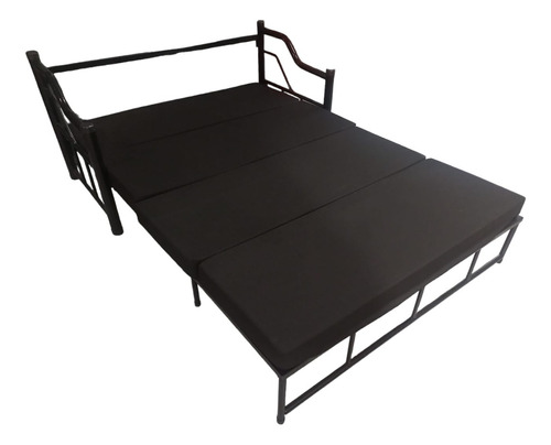 Sofa Cama Plegable Con Colchon 2 Plazas 1.40 Caño 2 Pulgadas