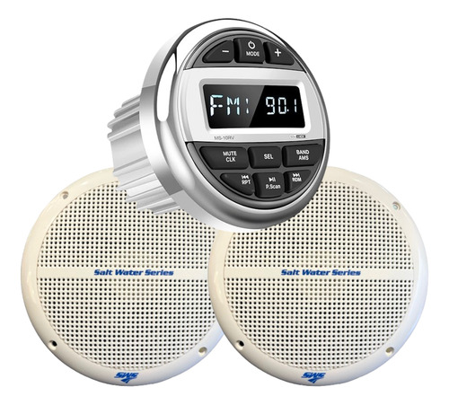 Pack Estereo Nautico Marino + Parlantes Audiopipe 6.5