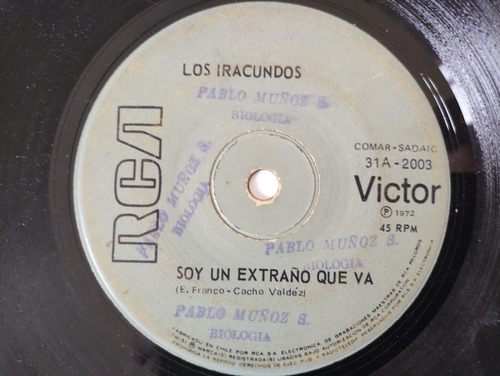 Vinilo Single De Los Iracundos --  Agua Con Amor( A113