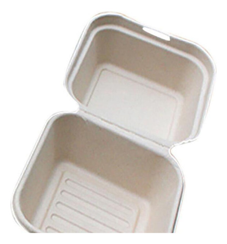 6x6 Bagasee Clamshell Cajas Beige 50 Piezas El 15x15x8cm
