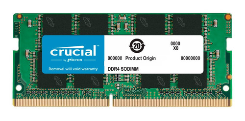 Imagen 1 de 3 de Memoria RAM color verde 8GB 1 Crucial CB8GS2666