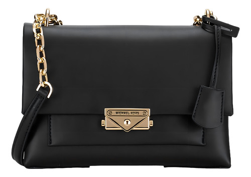 Bolsa Michael Kors Cece Medium Logo Shoulder Bag Original Acabado de los herrajes Dorado Color Negro Color de la correa de hombro Marrón
