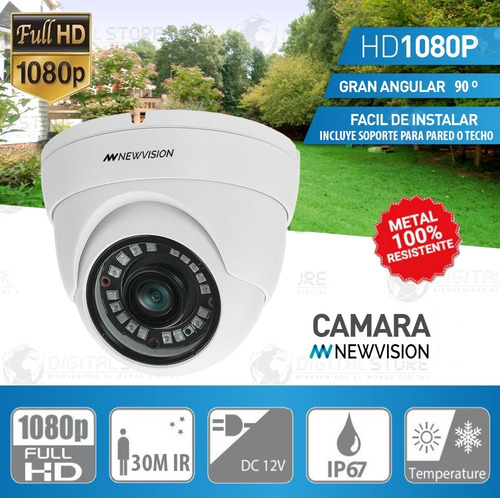 Imagen 2 de 9 de Camara Seguridad Exterior Cctv Full Hd Domo Gran Angular