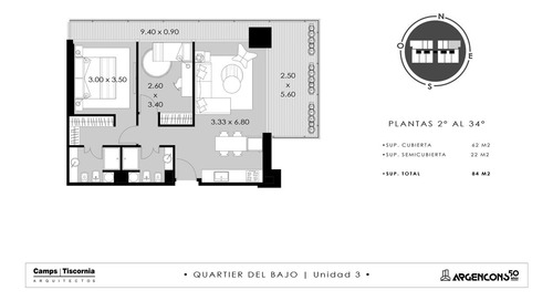 Tres Ambientes En Venta En El Piso 6 Con Cochera. Quartier Del Bajo. Torre 2