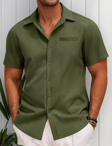 Camisa Vestir Manga Corta Premium Extragrande Talla Grande A