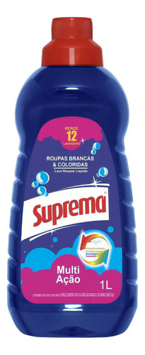 Sabão líquido Suprema Roupas Brancas & Coloridas Multi Ação antibacterial garrafa 1 L