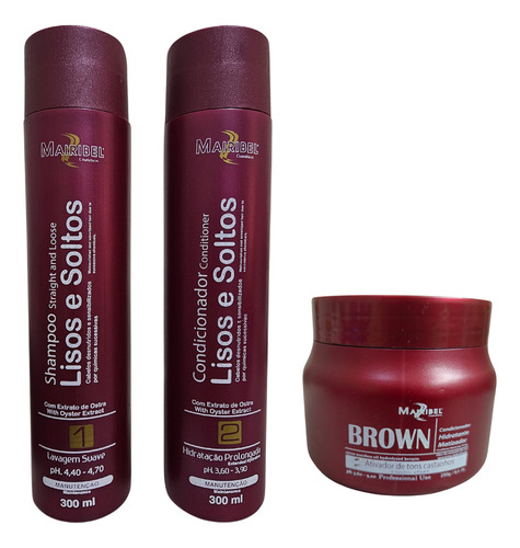 Kit Shampoo E Condicionador Lisos E Solto E Máscara Brown