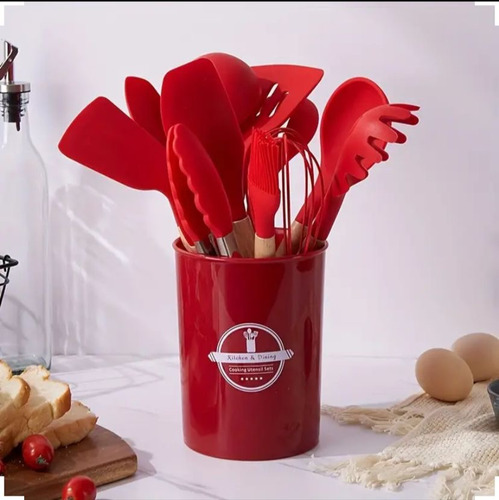 Set De Utensilios De Cocina 12 Pz, Silicona, Varios Colores