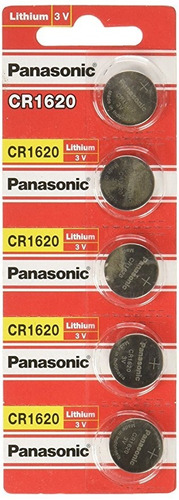 5 Piezas Pilas Cr1620 3v Panasonic Litio Cr-1620pm/5b