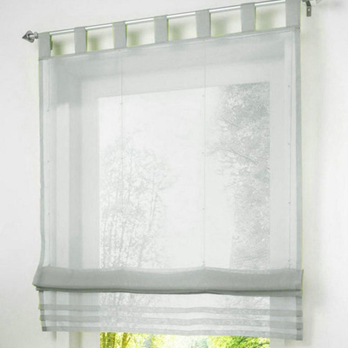 Cortinas En Voile De Poliéster Material Gris-120 × 155cm
