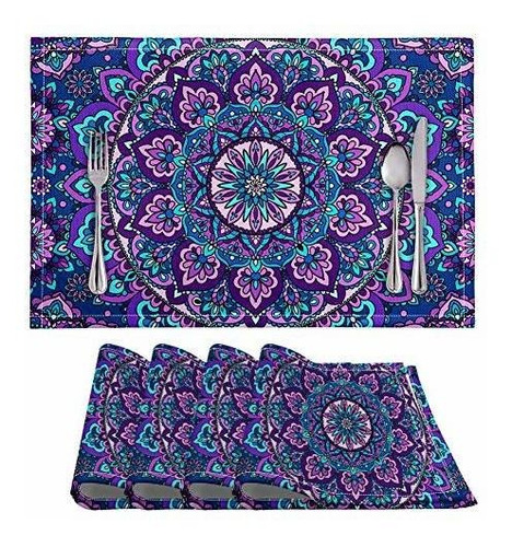 Salvamanteles Individuale Bigcarjob Purple Mandala Place Mat