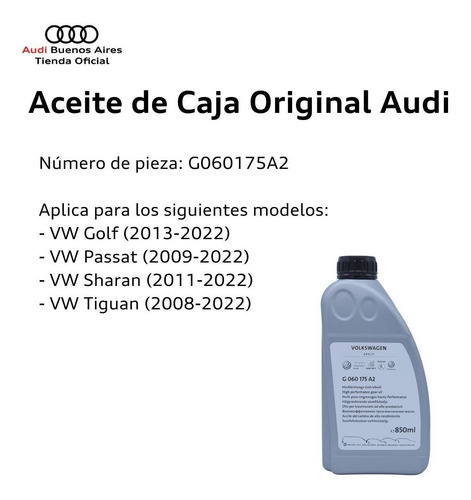 Imagen 3 de 7 de Aceite De Transmisión Caja Automatica Audi R8 Desde 2017
