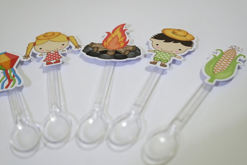 Imagem 2 de 2 de Festa Junina 50 Colheres Colher Para Copinho De Doce