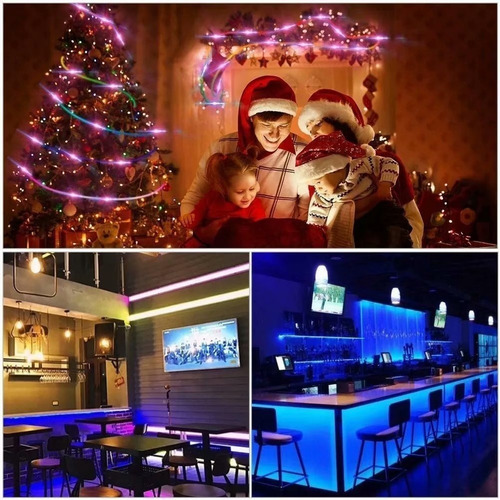 Tira Led Multicolor Luces Led Rgb 20m Control Decorar Cuarto