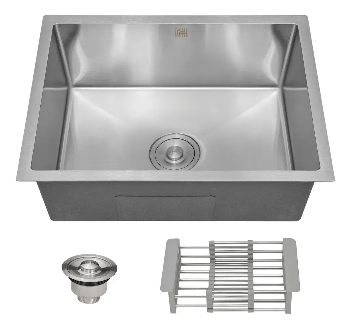 Cuba Gourmet Cozinha 60x45cm Aço Inox Escovado Com Escorredor Regulável E Dispenser De Detergente Holtter Home Design Prateado