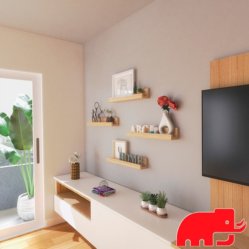 Imagen 6 de 10 de Kit 3 Repisas Estantes Cuadros Especiero Madera Pino 60cm