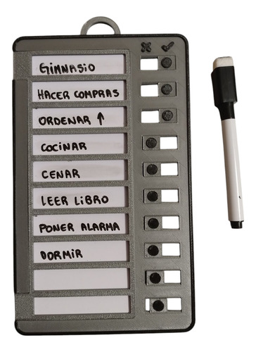 Kit X10 Pizarra Checklist. Tabla De Rutinas. Recrei.to Plateado