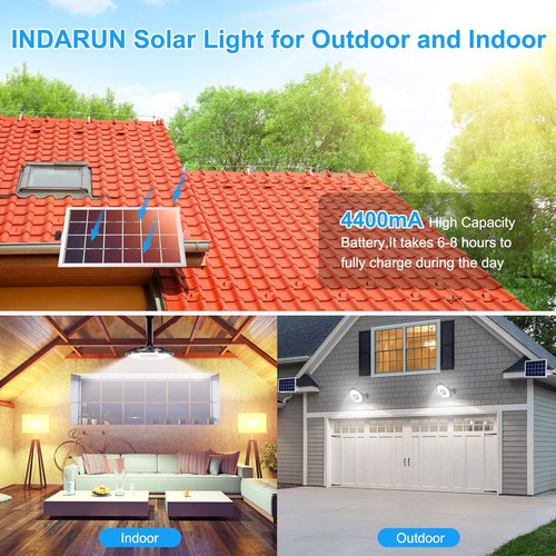 Indarun Luz Solar Para Cobertizo Con Interruptor De Encendid