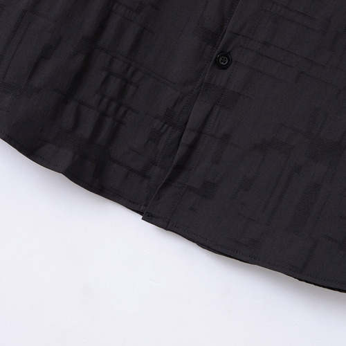 Blusa Para Hombre De Color Liso Con Pecho Creativo Y Solapa
