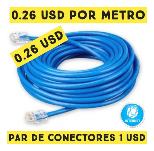 Cable Utp Cat6 Internet Por Metro Redes Cctv