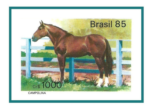 Folha Inteira Selo 1444 Cavalos De Raça Campolina 1985
