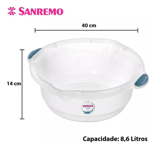 Bacia Sanremo 8,6 Litros Transparente Referência 210