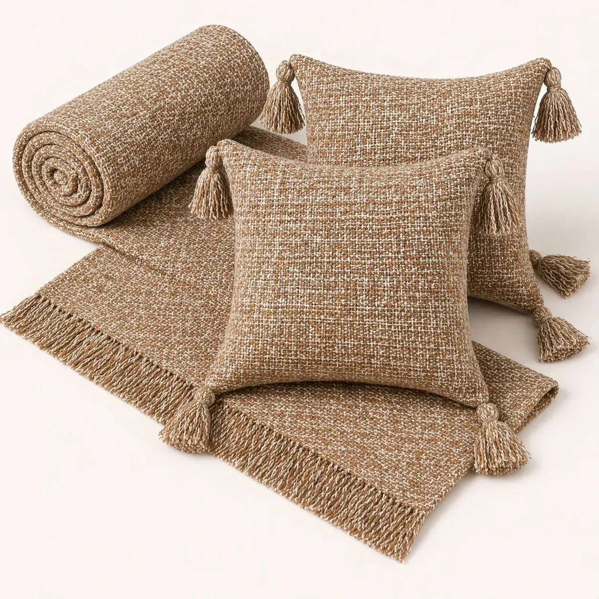 Kit Viena: ﻿Manta + 2 Capas 45x45 p/ sofá!