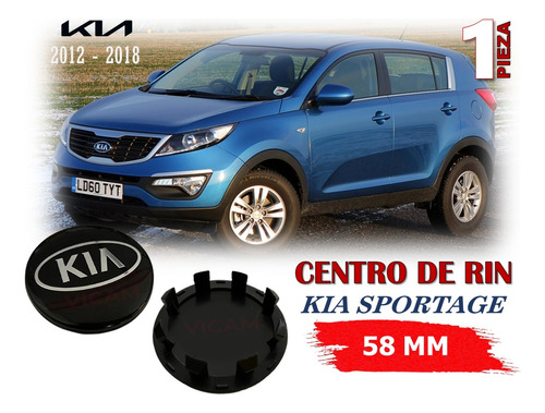 Centro De Rin Sportage 2012-2018 58 Mm Negro/logocrom