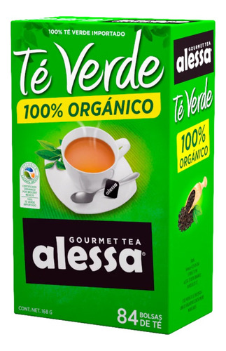 Té Verde Gourmet Tea Alessa Orgánico Caja Con 84 Sobres