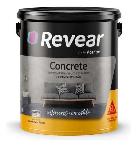 Revear Revestimiento Concrete Acento 5kg Efecto Hormigón