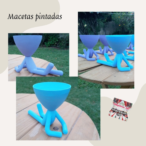 Macetas Personita Robert Pintada 15 Cm De Largo 8cm De Boca 