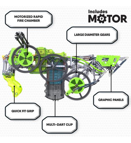 Juguete De Construcción K'nex Cyber-x C10 Crypto Crank Con M