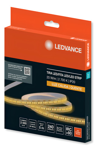 Kit 4 Fita Led Smd 2835 5m 20w/m 2000 Lm/m Ip20 12v Ledvance