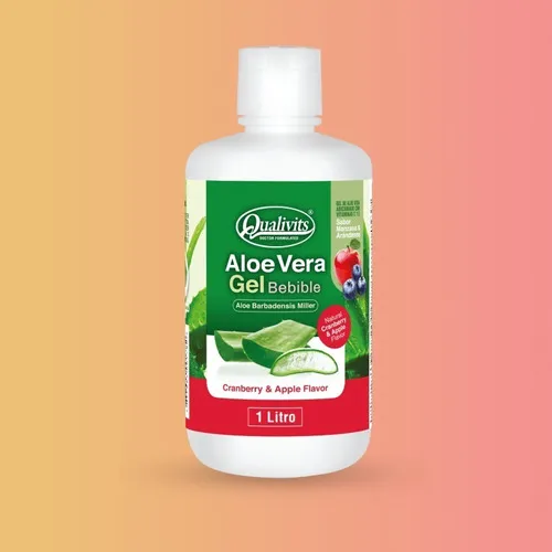Aloe Vera Bebible Qualivits 1 Litro Sabor Manzana Arándano Sabor Manzana Y Arándanos