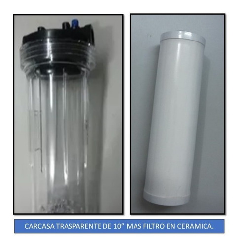 Carcasa 10 Trasparente+filtro Cerámica Ozono+envio Gratis